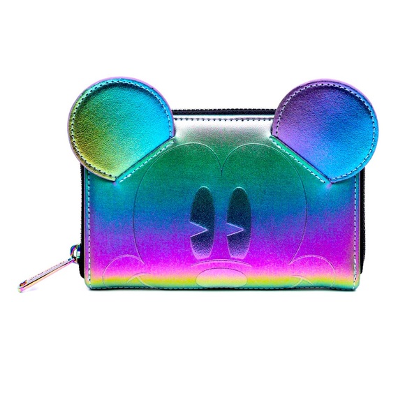 LOUNGEFLY OIL SLICK Mickey Backpack AND Wallet set IN HAND - NWT! - Picture 6 of 8